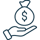revenue management icon navy