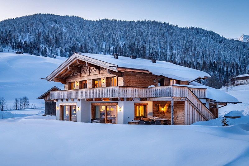 cabin resort in the winter