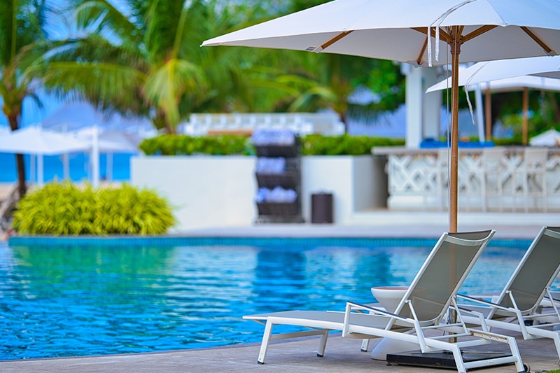 close up of pool hotel