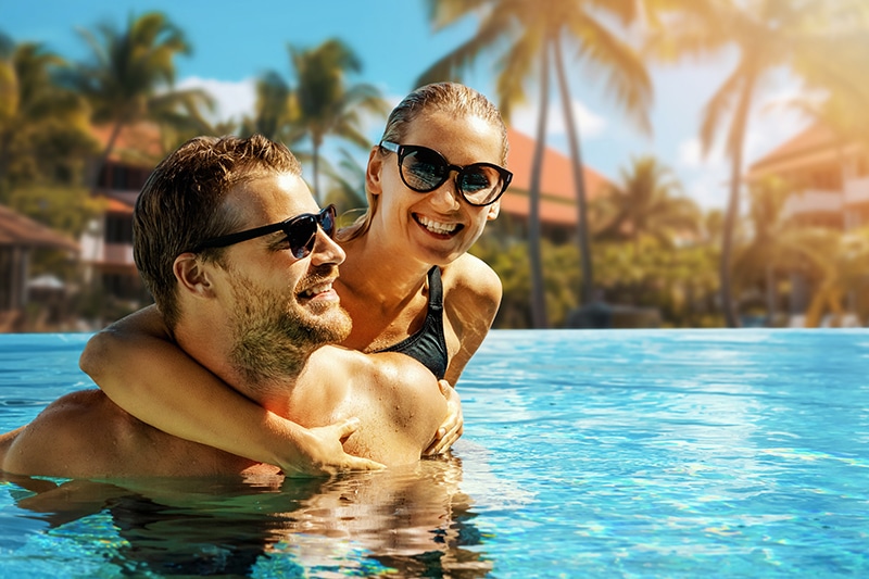 couple swimming