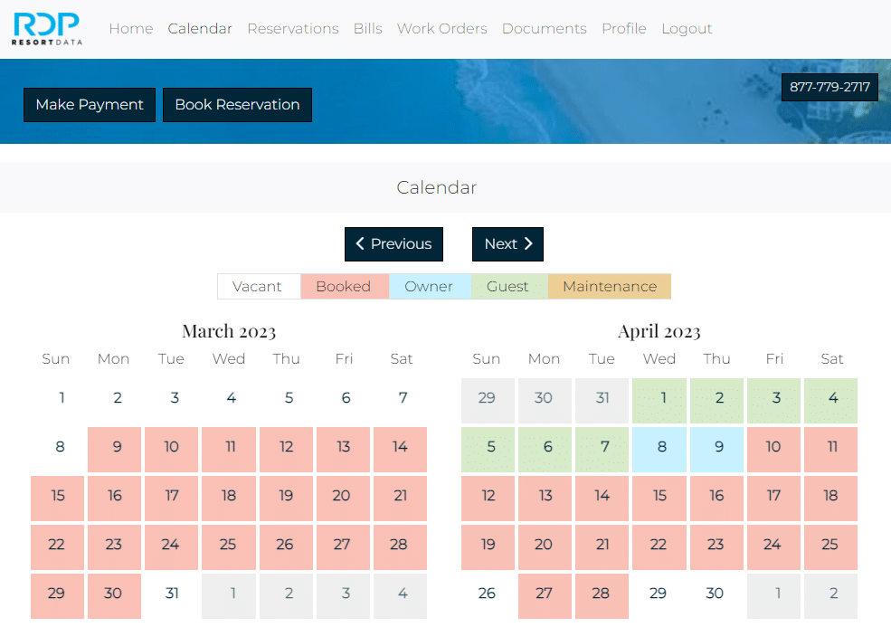 owner calendars